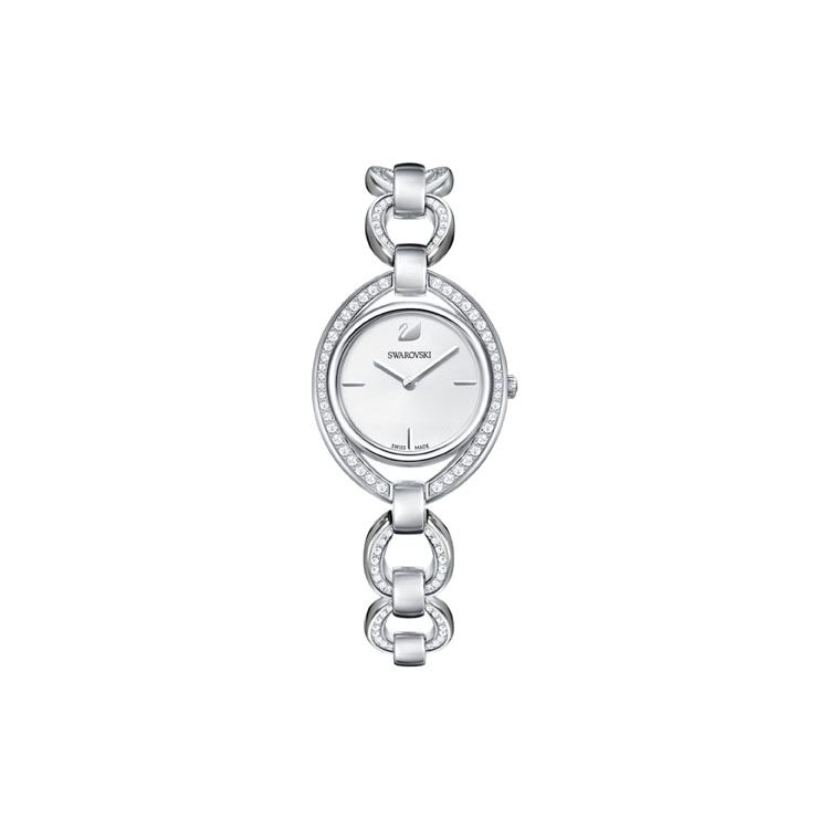 Swarovski Series Watch Quartz Movement Stainless Steel Strap 35Mm Silver Dial Waterproof Silver Crystal Chain Women watches 5376815 Silver Dial