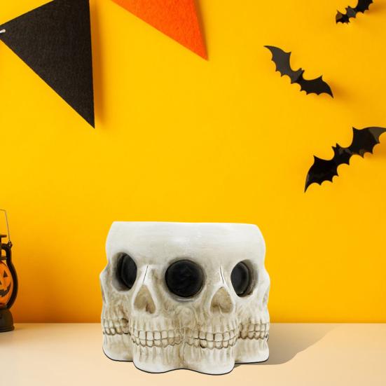 Creepy Skull Planter Succulent Vase Realistic Looking Multi-Face Design Horror Skeleton Planter