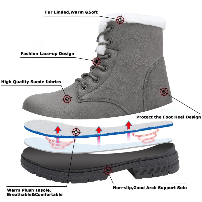 Hanani Snow Cold Weather Winter Snow Cotton Snow Short Trekking Hiking Comfortable for and School Women's Boots, Boots, Shoes, Shoes, Non-Slip, Warm,