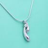 Cold Wind Dripping Pendant Necklace Electroplated Platinum Inlaid Stone Women'S Silver Jewelry