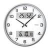 MAG Wall Clock Analog Thermometer Hygrometer Calendar Date Silent Continuous Second Hand Diameter 32.0cm Silver Double Post AW-766 SM-Z Noah