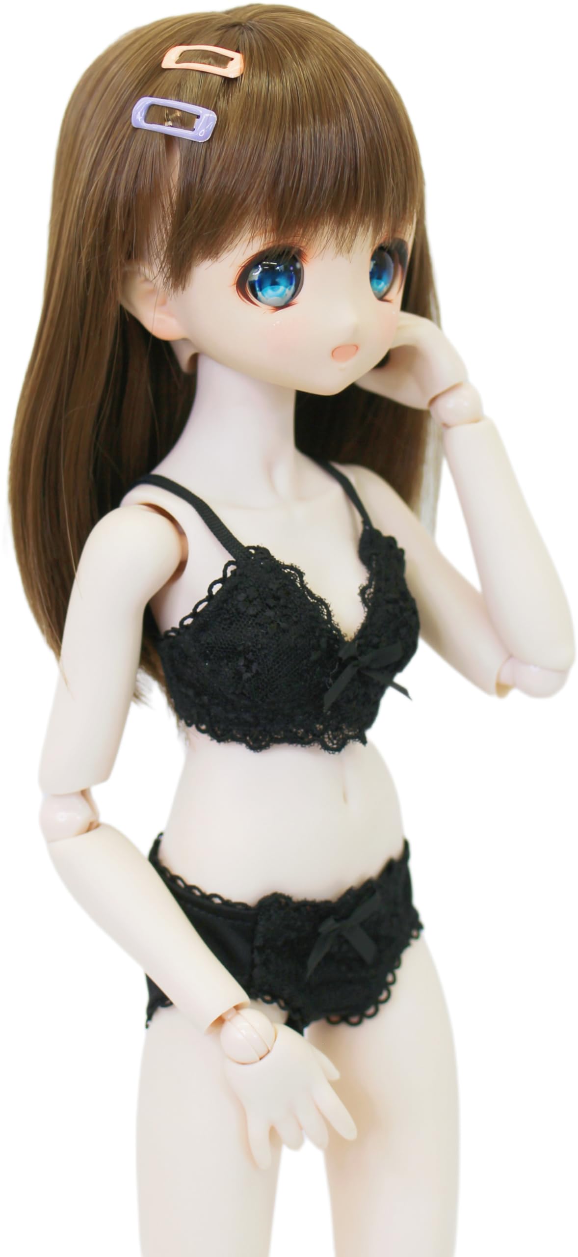 

[Petite Marie] Комплект нижнего белья для кукол MDD DDP SM Bust - Комплект из бюстгальтера и трусиков - Черный гладкий материал - Кукла 40 см - Одежда для кукол BJD [Petite Marie]