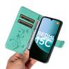 For Xiaomi Redmi 15C 4G (Global) (171mm)/Poco C85 4G (171mm) PU Leather Cases Flower Pattern Wallet Stand Phone Cover with Strap