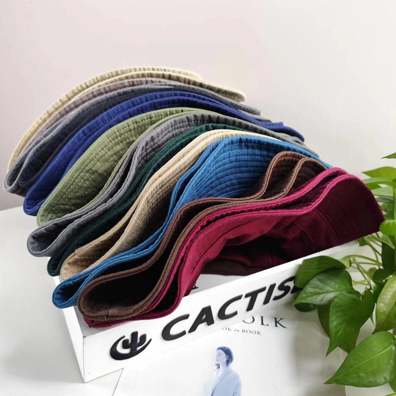 2025 Washed Grey Fisherman Bucket Hat - Women's & Men's Plus Size, Large Head Circumference, Autumn Sun Hat