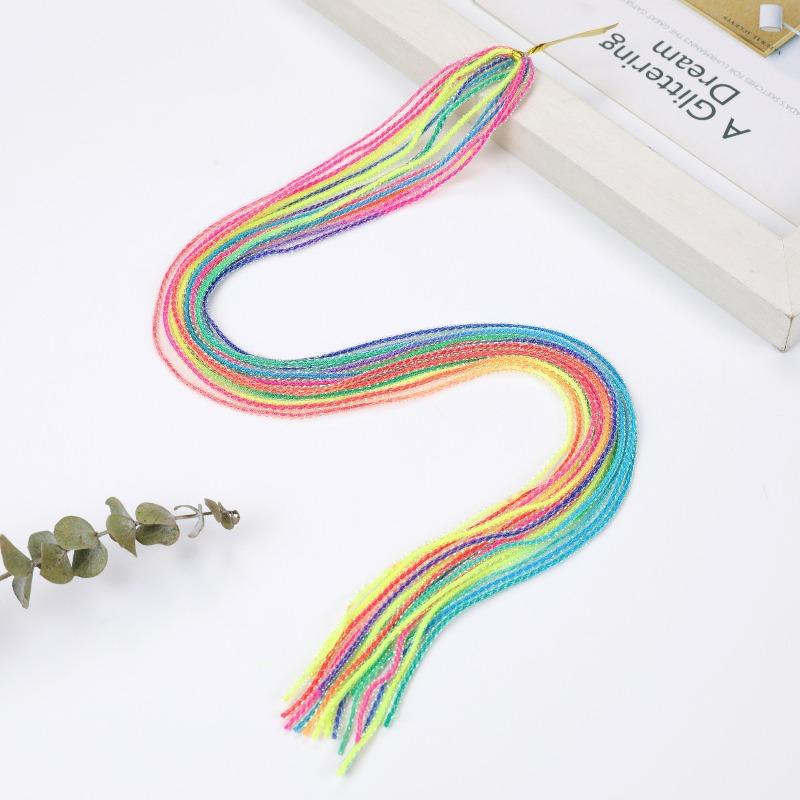 Rainbow Braiding Hair Ropes: Colorful Dreadlock Strings & Gold Ribbons, Hair Accessories for Women & Kids Styling.