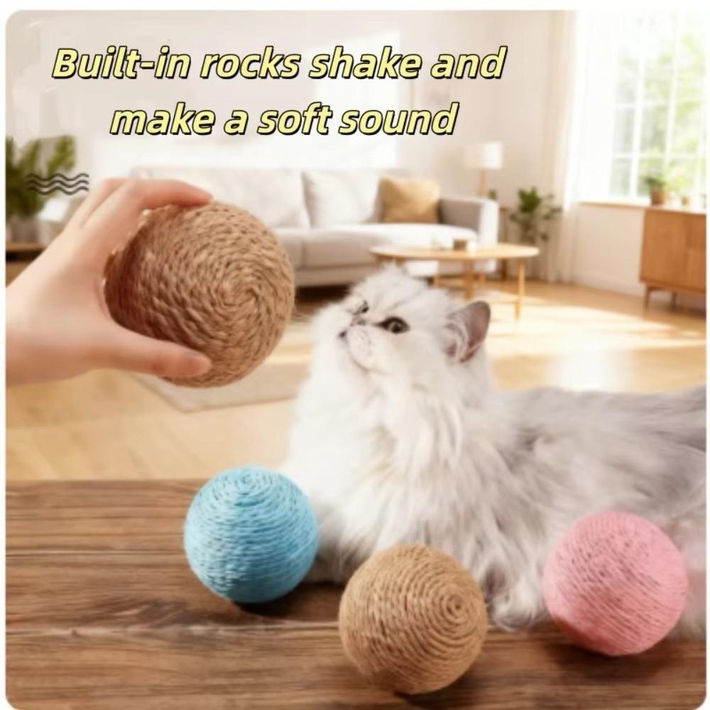 Interactive Sisal Scratching Ball Anti-Bite with Teeth Cleaning Pet Supplies Sound Making Kitten Pet Supplies Cat Scratching