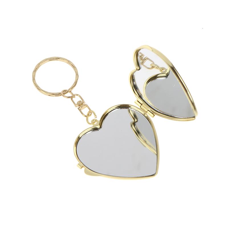 

Mini Folding Mirror Keychain Round Heart Oval Square Shape Double Sided Cosmetic Mirror Metal Folding Keychain Makeup Mirror A1
