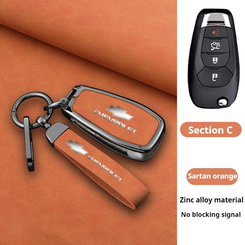 Funda de piel de aleación de zinc para llave de coche plegable, llavero para Chevrolet Cruze Aveo 2020-2024 BOLT Tracker Malibu Onix Cobalt Captiva Spark