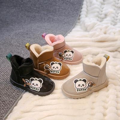 Cute Cartoon Children's Winter Boots New Fashion Panda Printed Boy Snow Boots Outdoor Warm Plush Versatile Kids Shoes for Girl
