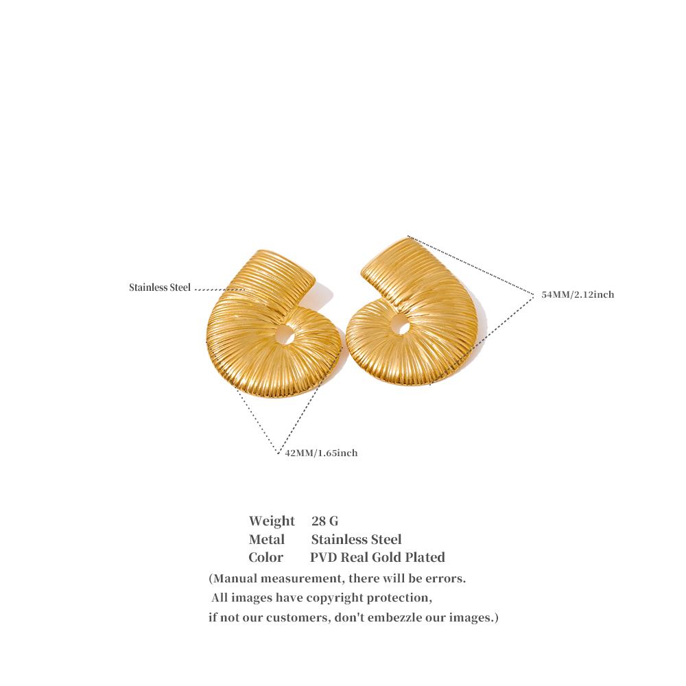 Eetit Waterproof Stainless Steel Metal Statement Stud Earrings Minimalist Stripe Attractive Fashion Europe Jewelry Wholesale