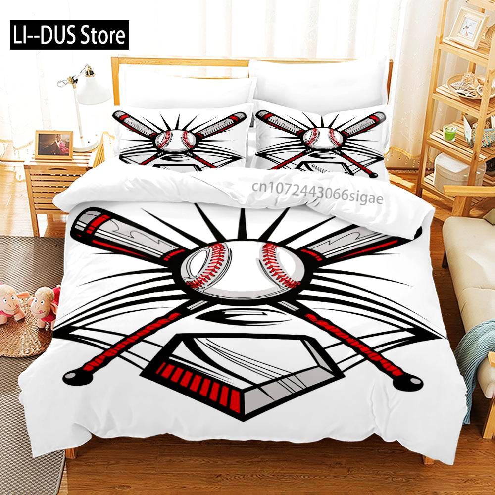 Sports Baseball Bedding Set Single Twin Full Queen King Size Baseball Bed Set Aldult Kid Bedroom Duvetcover Sets 3D Print 011