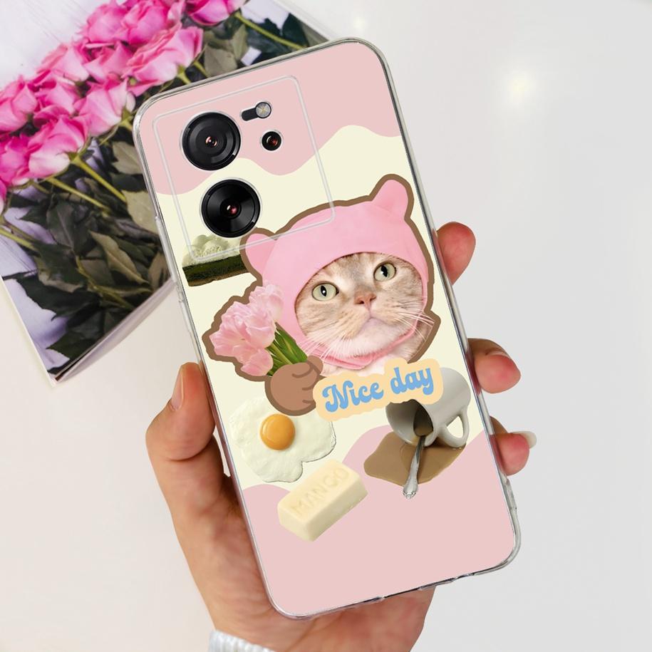 For Xiaomi 13T Pro Case Fashion Flowers Shockproof Soft Silicon Protector Clear Coque For Xiaomi 13T Phone Cases Mi 13TPro Funda