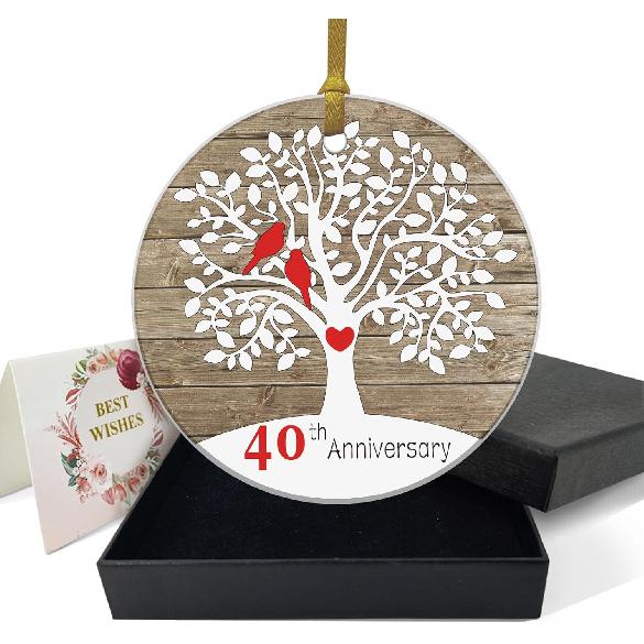 REWIDPARTY 50th Wedding Anniversary Ornament 50th Anniversary Tree Gifts Happy 50th Anniversary Keepsake Married Anniversary for Couple Gifts 3"
