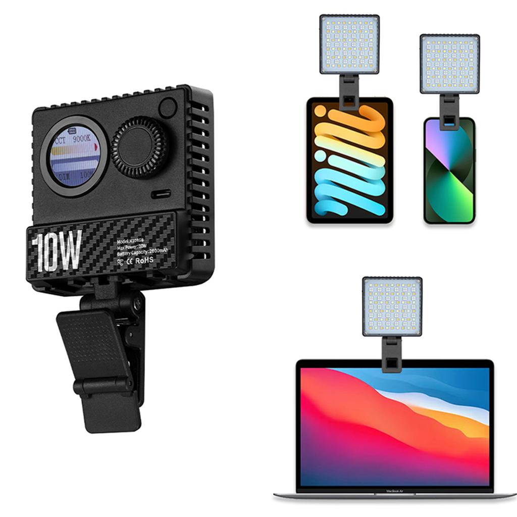 Portable RGB Fill Light 10W Rechargeable 84 LED Video Lights 1800K-9000K Dimmable Vlog Light for Photography with 120 Beam Angle