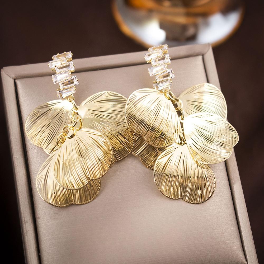 Brushed petal earrings