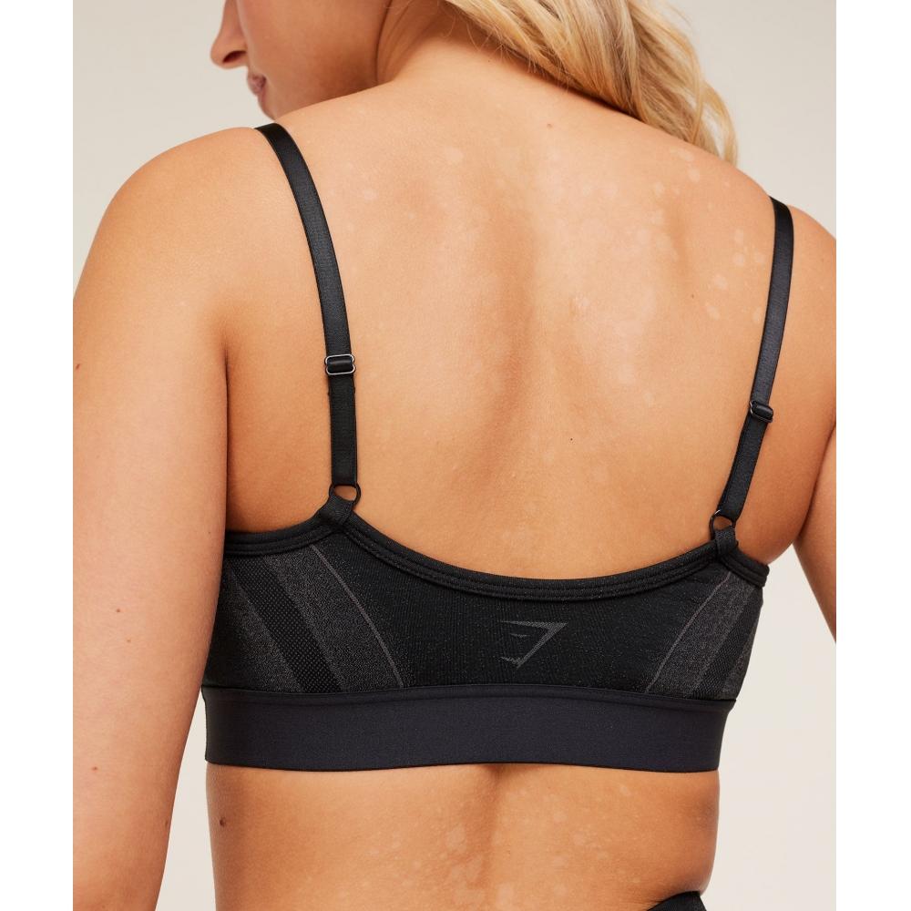 Gymshark Charge Seamless Sports Bra Black Graphite Grey B4c1x Bb29