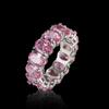 High Imitation Artificial Colored Treasure Ring, Red and Blue, Pink Diamond Ring, Light Luxury Wide Version Egg-shaped Ring.