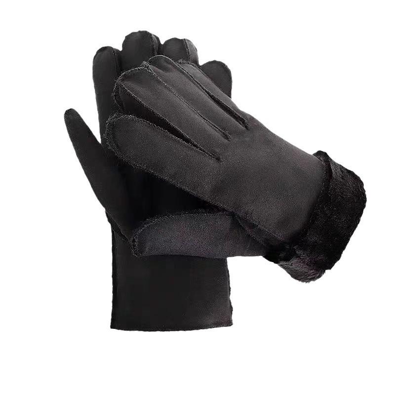 Newcomer Special: One-Piece Leather & Fur Winter Fleece-Lined Gloves, Extra Thick & Warm Sheepskin, Cold-Proof for Riding.