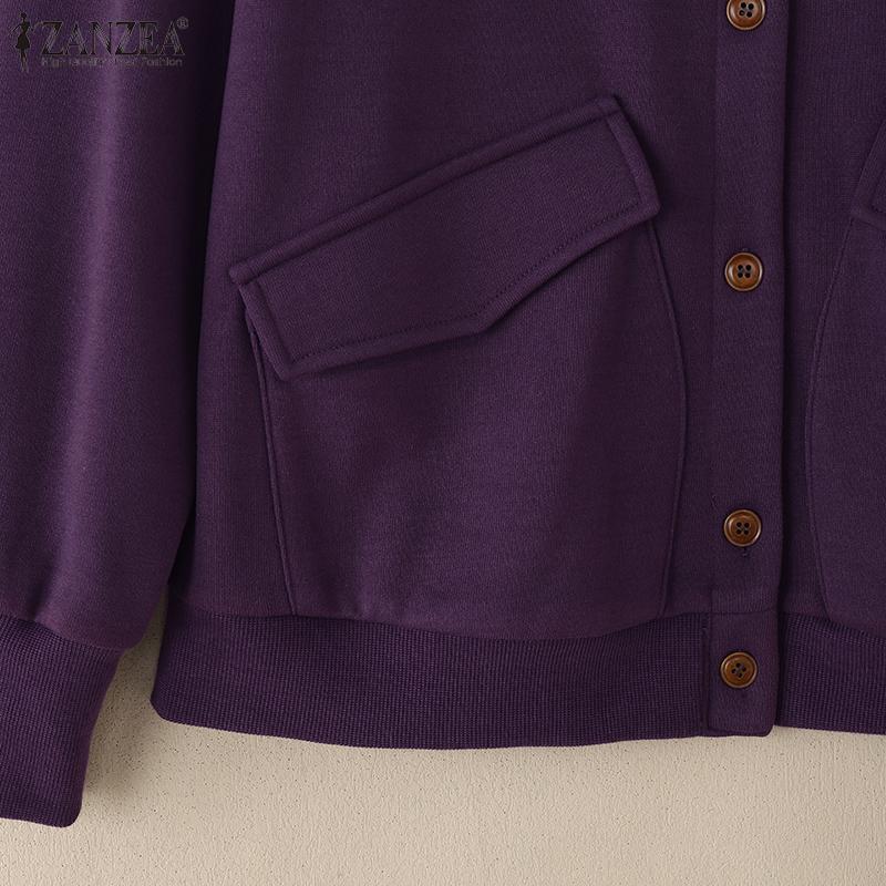 ZANZEA Womens Casual Long Sleeve Autumn Thin Cardigan Outwear