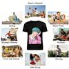 Korean Style Comic Blue-haired Handsome Guy Print Casual Top Loose Fit Crewneck Knitwear Pure cotton T-shirt