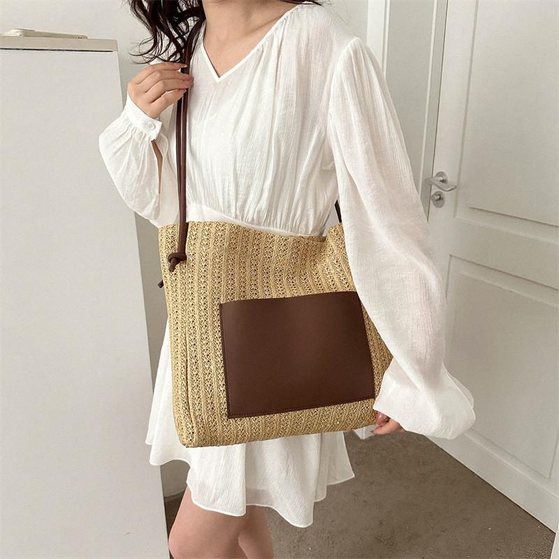 Chic Street Style Woven Tote Bag For Women 2023 Summer New Collection
