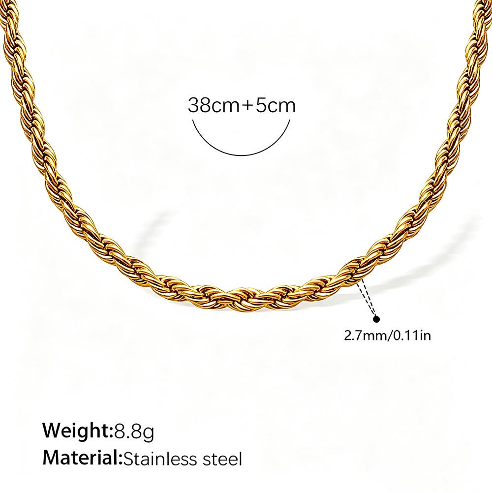 Europäische Retro 18K Gold Halskette für Damen - Hochwertiger schlichter Stil mit vielfältigen Designs und Edelstahlkette