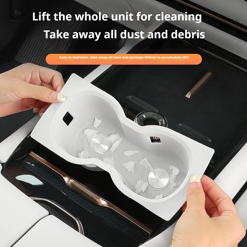 For Lynk & Co 900 3 Row Cup Holder Pad Silicone Mat Full Set Center Console Door Storage Protector