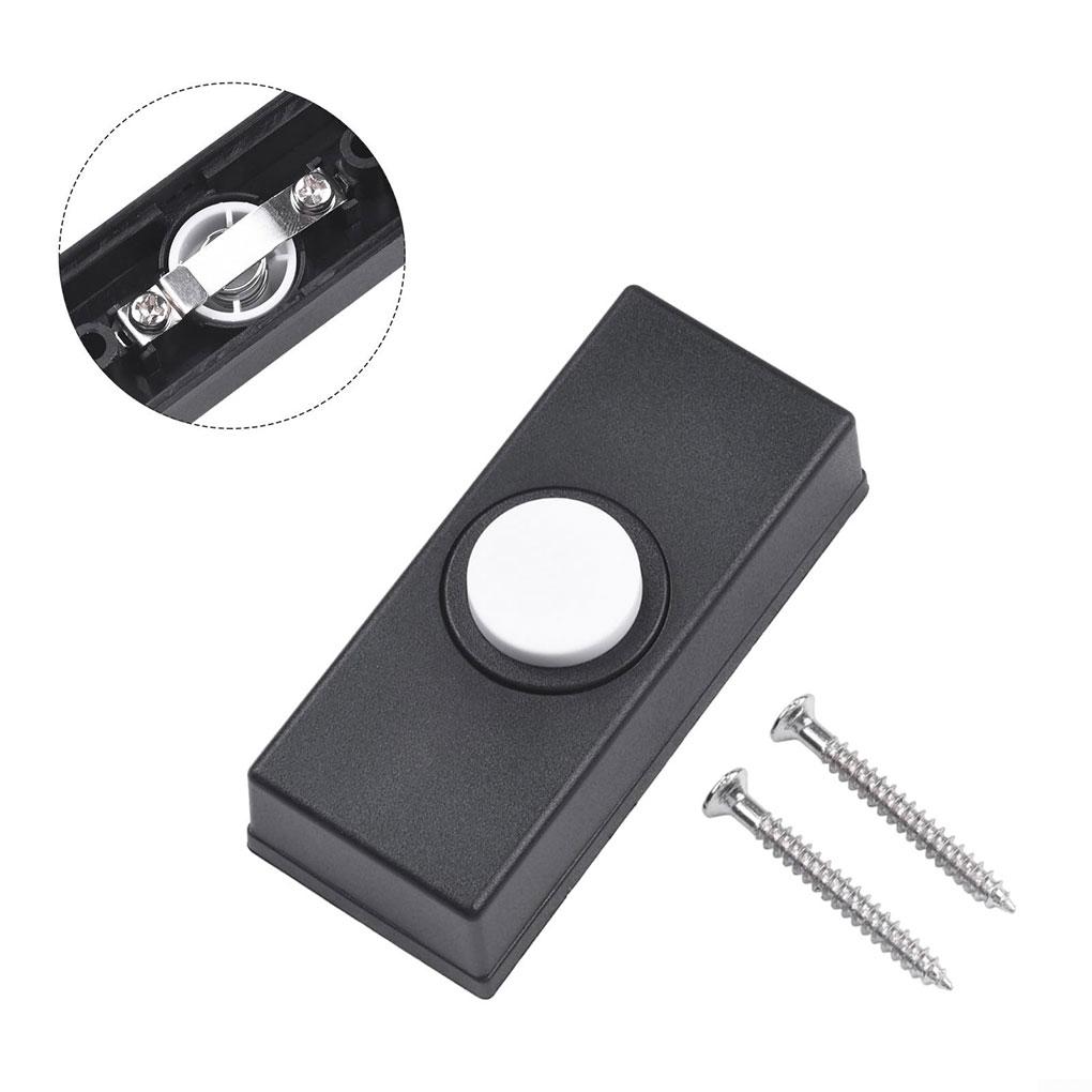 Sturdy Plastic Doorbell Switch Black Bell Decoration For Door Doorbell Push Button Replacement