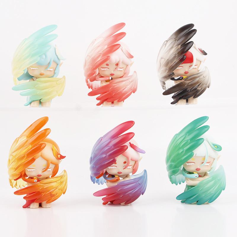 Artistic 6 Designs Mythical Bird Pvc Action Figures Parrots Blind Box Model Decorations