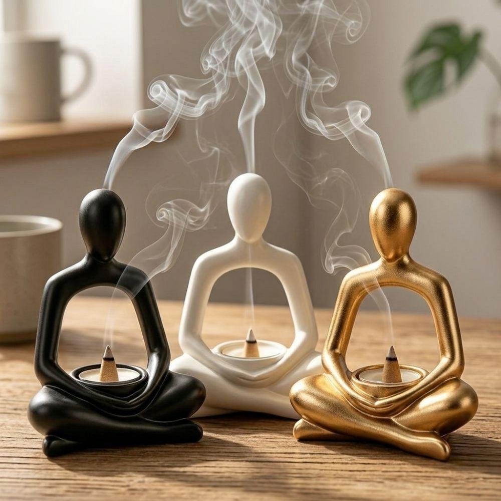 Zen Chinese Style Yoga Statue Incense Holder 3D Printed Sculpture Candle Holder  Living Room