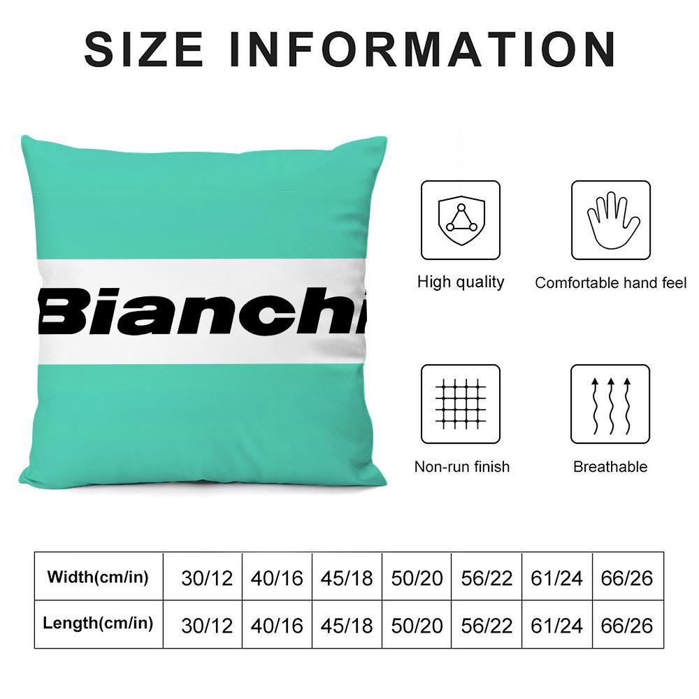 Luxury B-Bianchi Logo Cushion Cover Elegant Comfort Pillowcase Sofa Bed Double-Sided Printed Invisible Zipper Home Decor