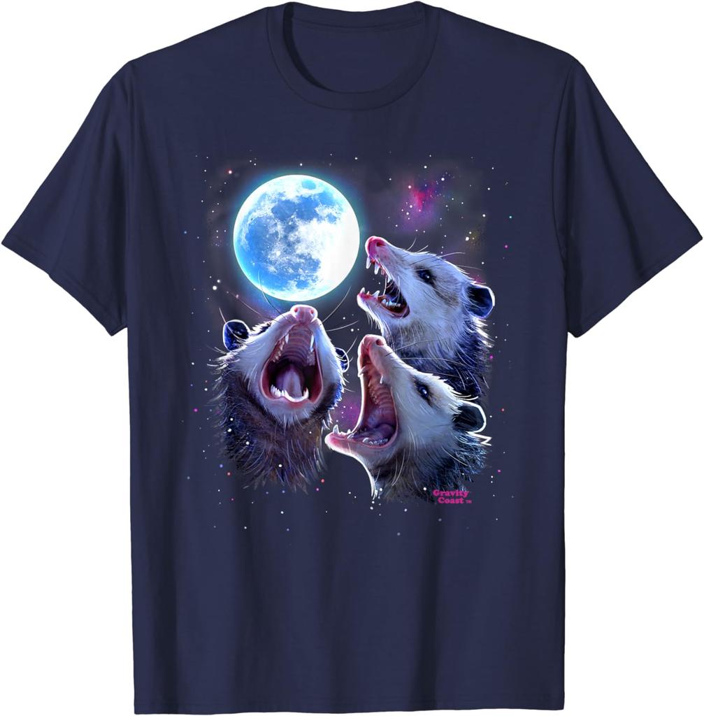 Three Opossums howling at the Moon Funny Pet Possum Shirt TShirt