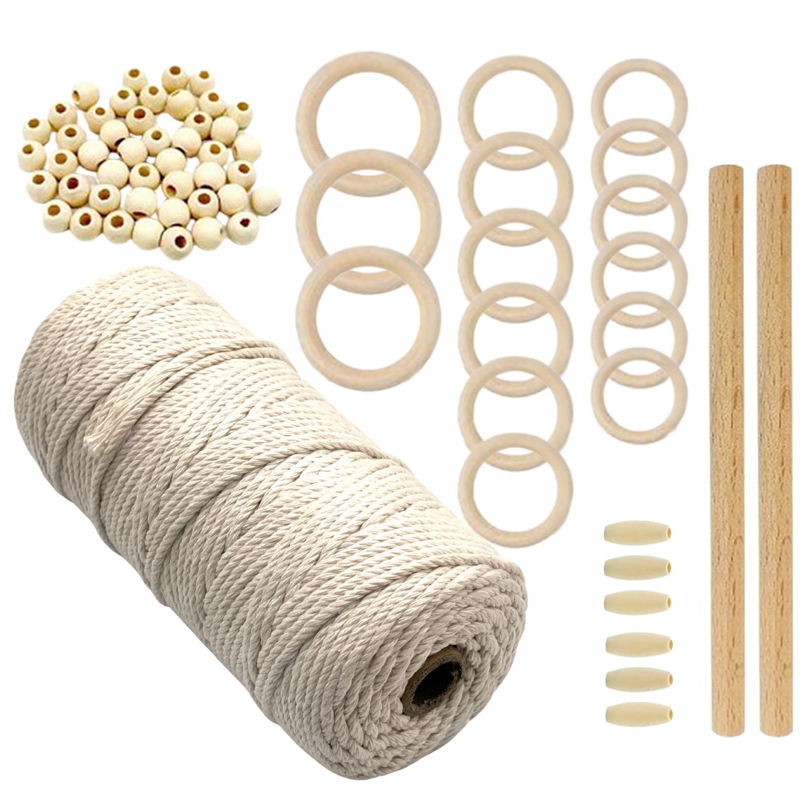 

набор макраме pikake bay для хлопкового гобелена DIY ремесло для начинающих, пряжа, шнур, набор, белый