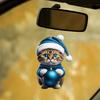 Adorno navideño de gato para árbol de Navidad, colgante para mochila, llavero de acrílico, accesorio festivo para espejo retrovisor de coche, ventana, bolso, llave