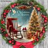 Classic Cardinal Wooden Christmas Sign - Christmas In Heaven Round Sign for Front Door, Wall Hanging Decor - Ideal Christmas Decoration