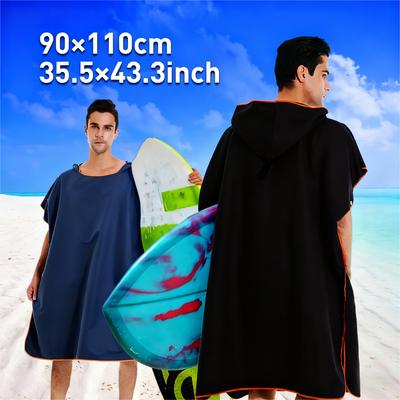 Quick Dry Changing Robe Hooded Absorbent Bathrobe Super Absorbent Bath Towel for Swimming Fitness Yoga Beach