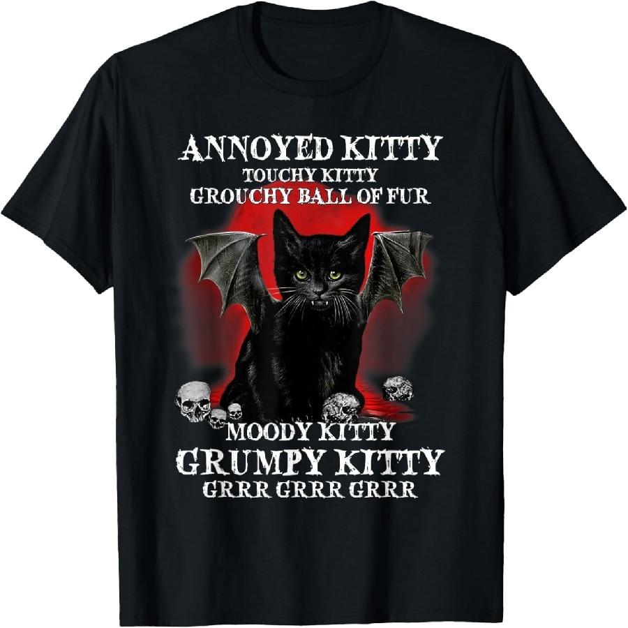 Dracula Vampire Cat Costume Scary Demon Cat Halloween T-Shirt