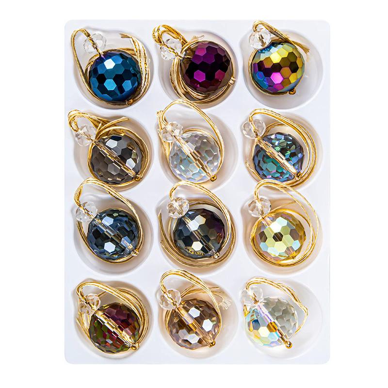 

WTEMPO Рождественская елка сферические подвесные украшения блестящие креативные DIY для дома улицы праздничная тематическая вечеринка 12pcs разноцветный