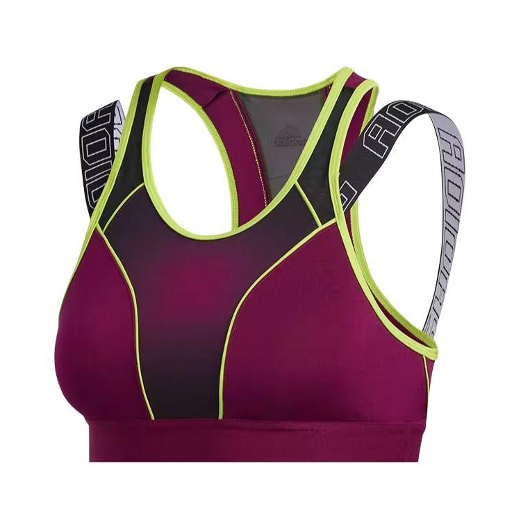 

Adidas Цветной блок Письмо Фитнес Тренировка Спортивный бюстгальтер Женское нижнее белье Пурпурный FT3154 S