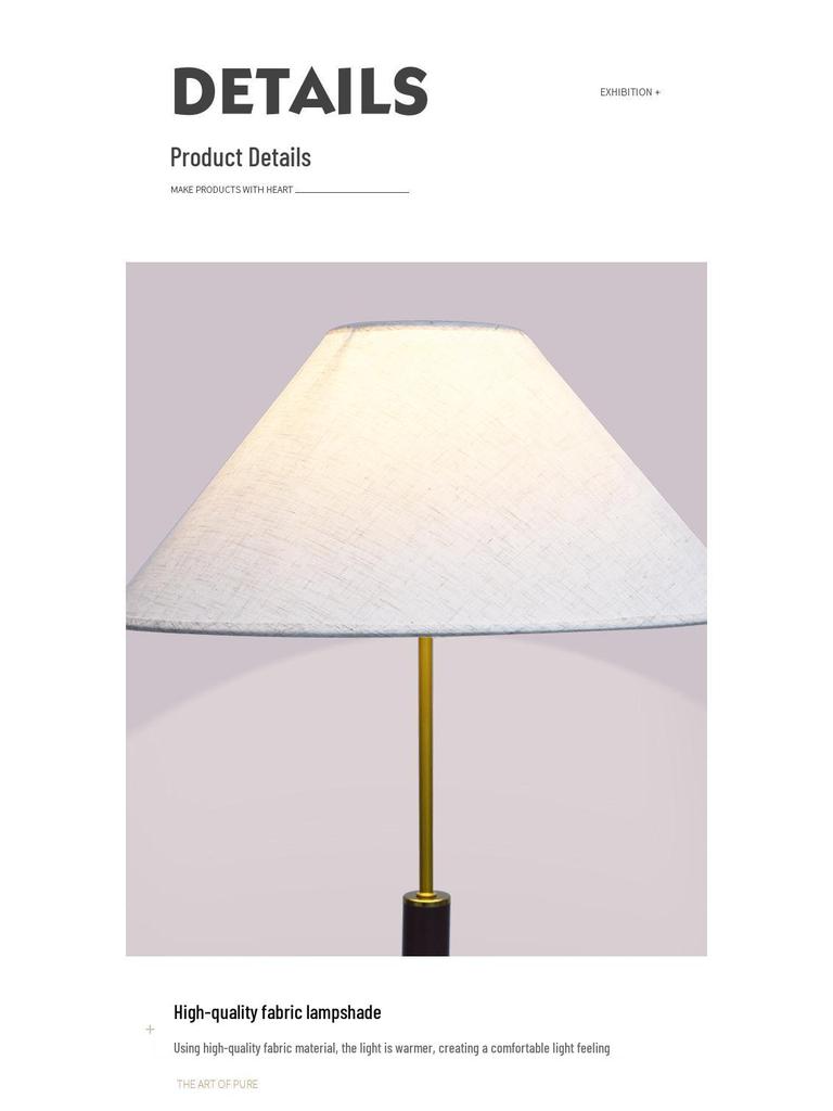 Modern Minimalist Floor Lamp: High-End Fabric Standing Light for Living Room, Study, or Bedroom.