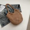 Hand-woven cotton thread crochet hollowed tassel shoulder strap casual vacation single shoulder women's tote bag