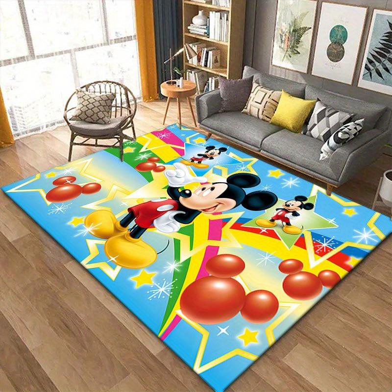 1 ks koberec Mickey a Minnie, protiskluzová podložka na podlahu, design kreslených postaviček, měkký samet, dekorace do místnosti, omyvatelný vnitřní koberec