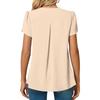EastRogue Women's Fashion Casual Summer Solid Color Print Short Sleeve V-Neck Blouses & Shirts