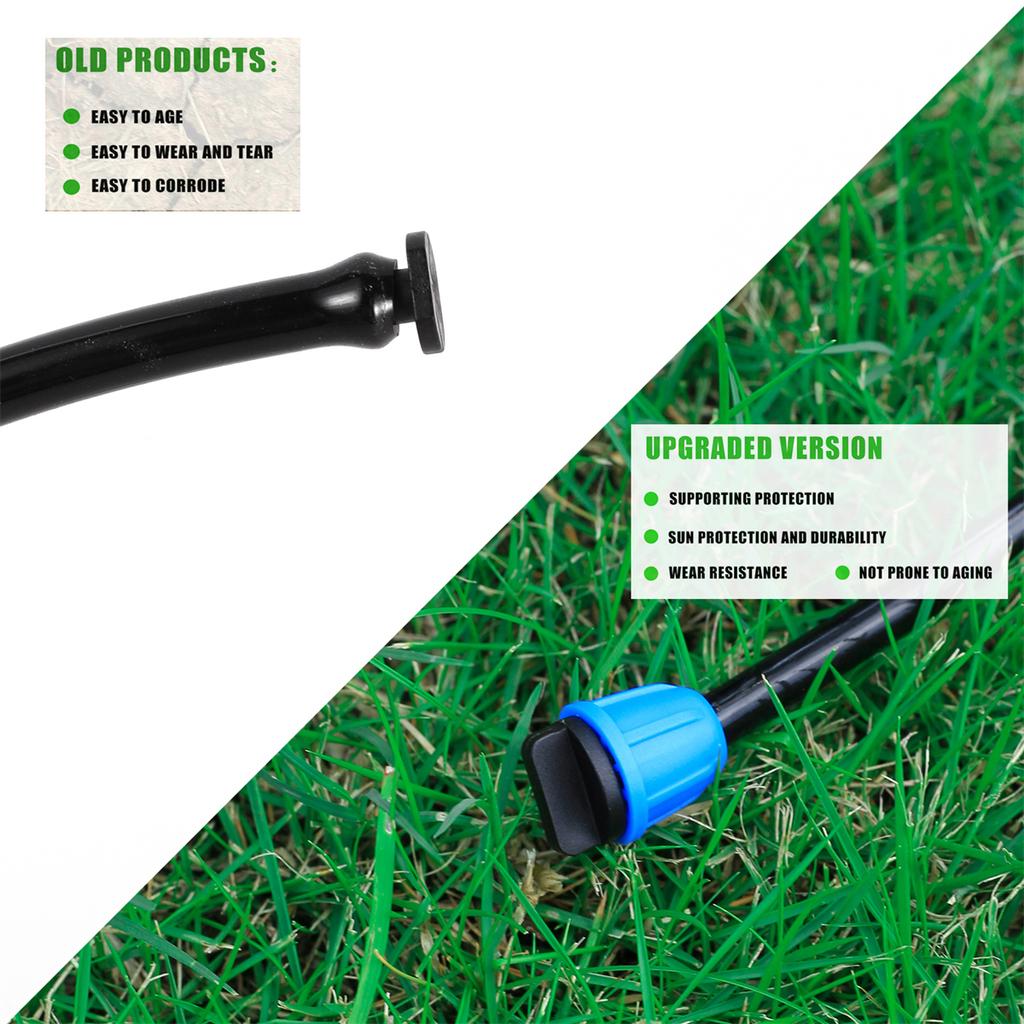 1/4" Hose Water Tube Connector Tee End Plug Blue Joint 6mm Nozzle Coupling Garden Micro-Irrigation Adapter Watering Pipe Fitting