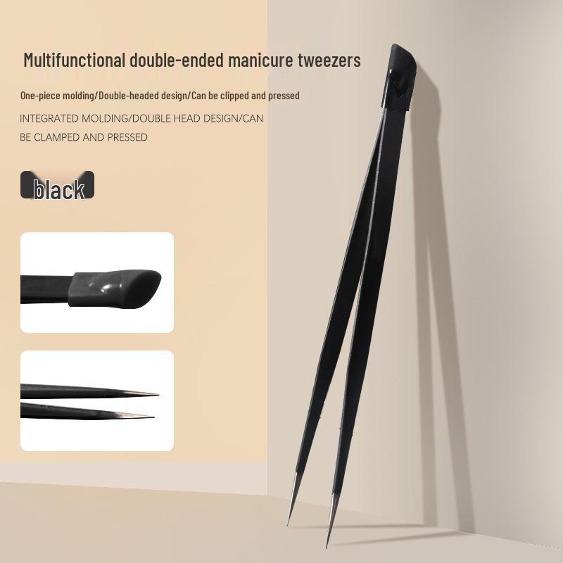 Double-Headed Tweezers and Silicone Stick for Nail Stickers - Japanese Manicure Tool