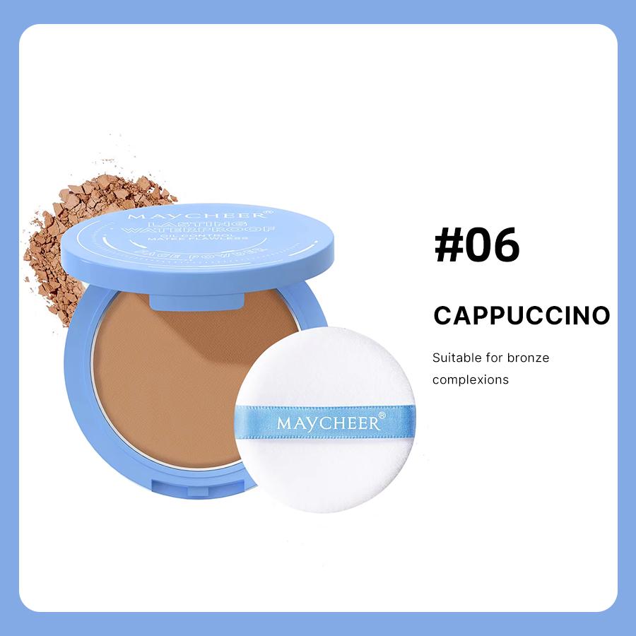 Oil Control Face Powder Matte Waterproof Setting Powder + Matte Lipstick Makeup Set