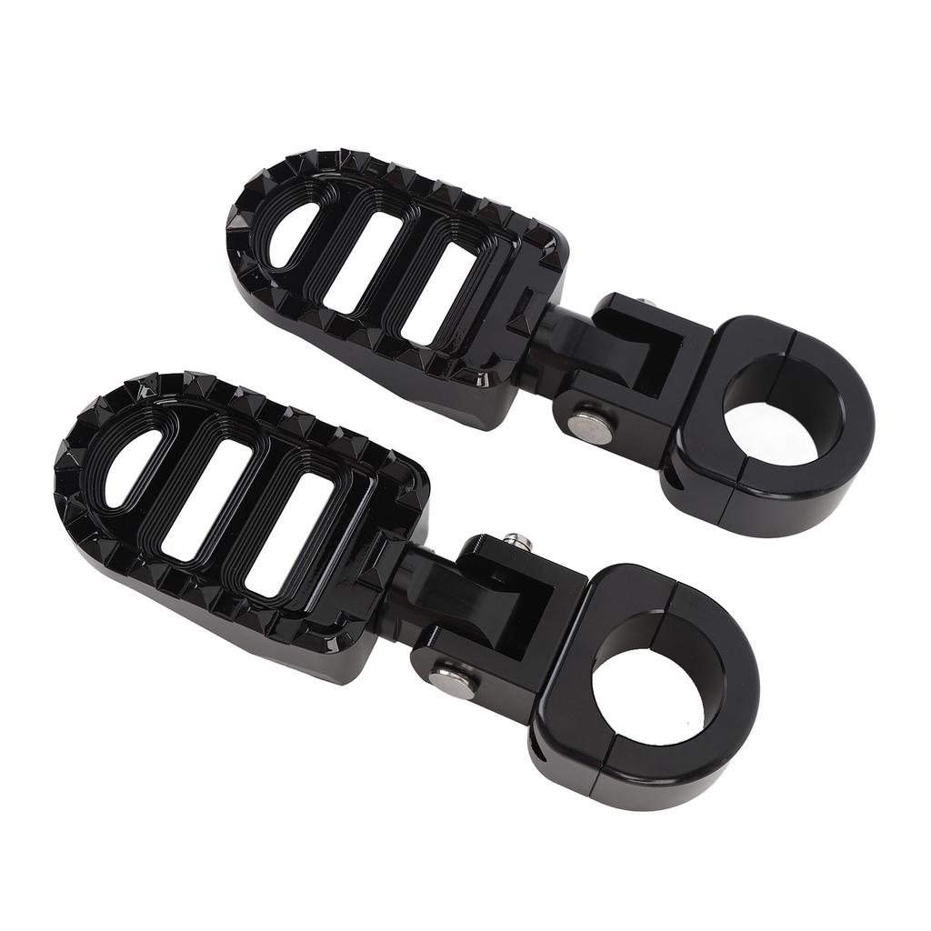 1 Pair Motorcycle Foot Peg Aluminum Alloy Enhanced Comfort Adjustable Angle Foot Peg Footrest for Motorbike with 1in