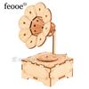 FEOOE Kindermusikspielzeug Holz DIY Puzzle Holz Dreidimensionaler Zusammengebauter Grammophon Uhrwerk Spieluhr CJ