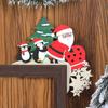 Merry Christmas Door Frame Decoration Wooden Cartoon Cute Santa Claus Snowman Xmas Tree Door Corner Ornament Home Decor Gifts