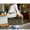 Minimalist Women Canvas Tote Bag Large Capacity Casual Shoulder Bag for Moms Daily Errands Travel Shopping